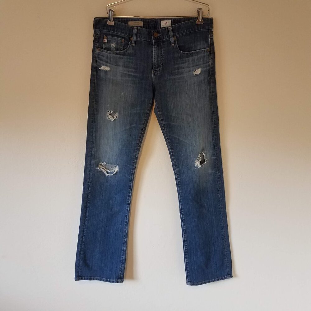 AG Adriano Goldschmied Jeans The Tomboy Relaxed Straight Size 29 Distressed Mid